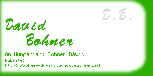 david bohner business card