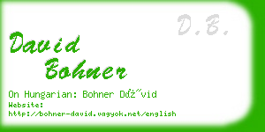 david bohner business card